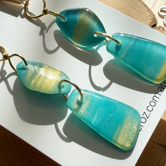Amalfi | Dangle Earrings | Aqua Gold