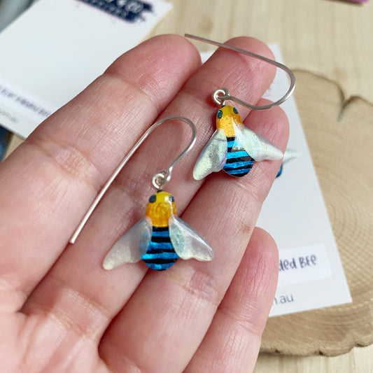 Australian Blue Banded Bee Earrings | dangle