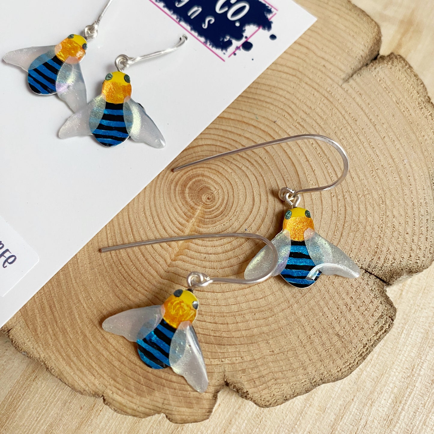 Australian Blue Banded Bee Earrings | dangle