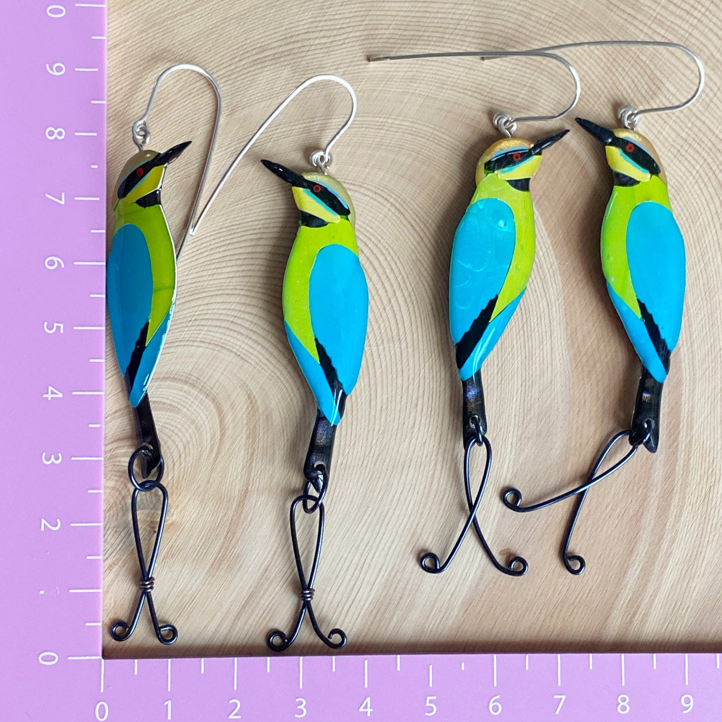 Rainbow Bee-Eater Bird Earrings | grand size