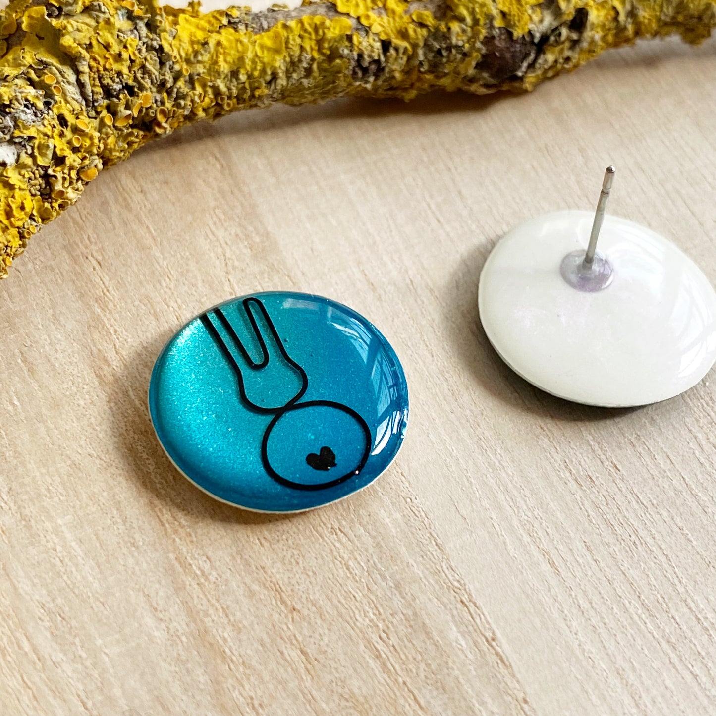 Easter Bunny Wire Art Earrings | Blue