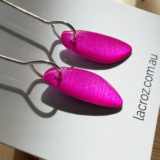 Organic Teardrop Earrings | Magenta
