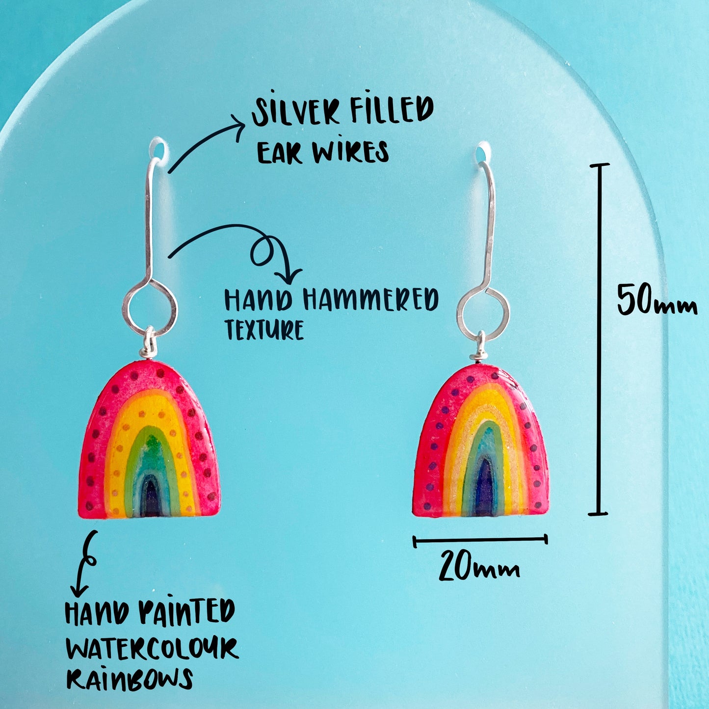 Rainbows | Silver Filled - Midi Size Earrings