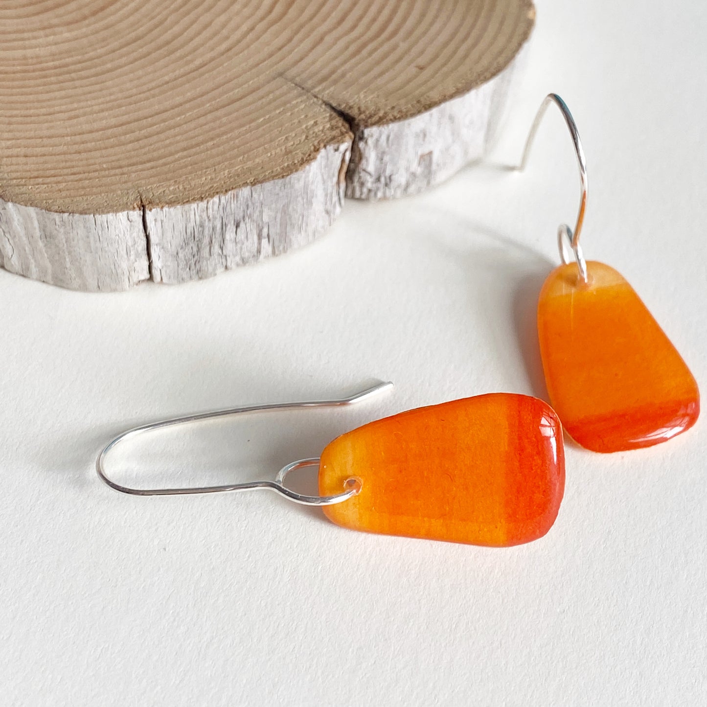 Candy Drops | Orange Ombre Stripe Earrings