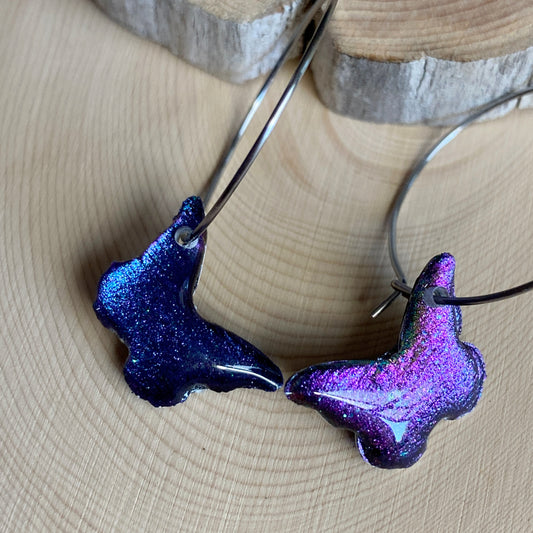 Butterflies | Hoop Earrings | Purple