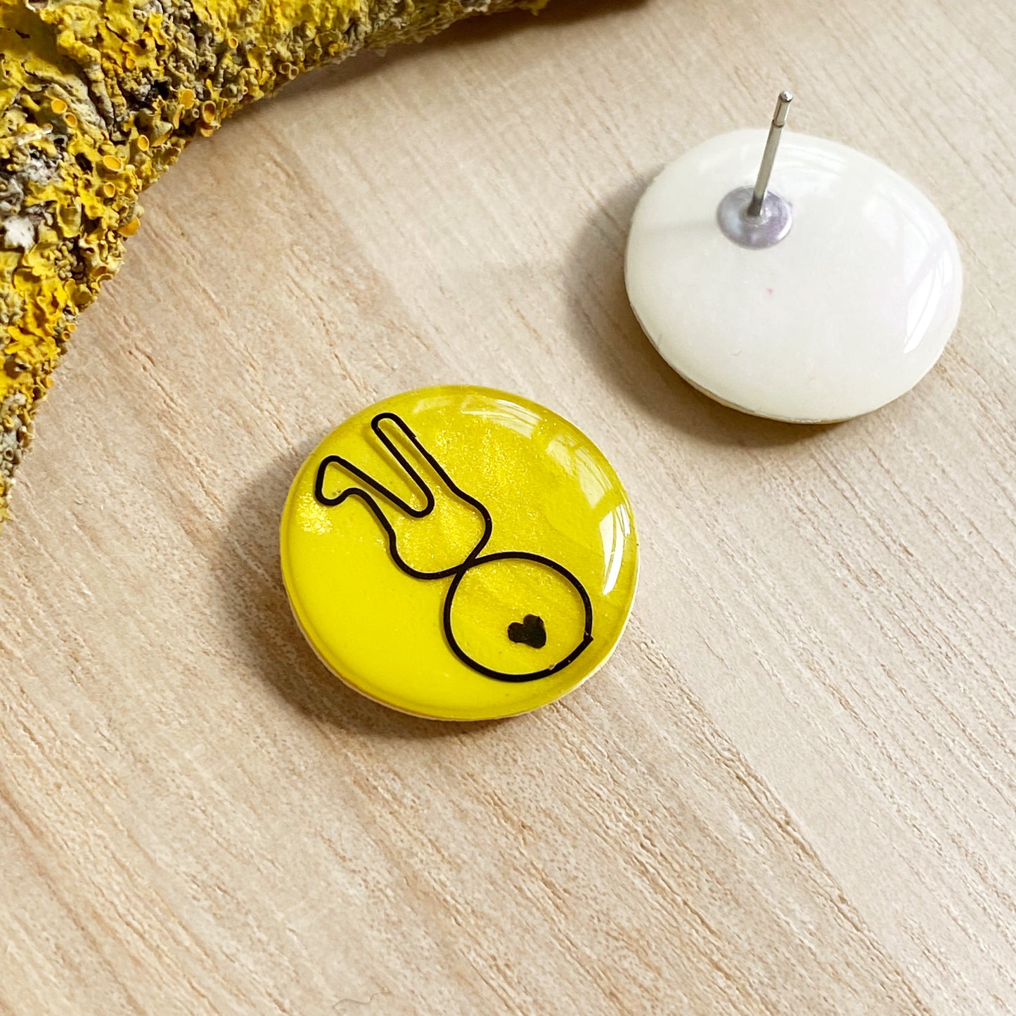 Easter Bunny Wire Art Earrings | Yellow