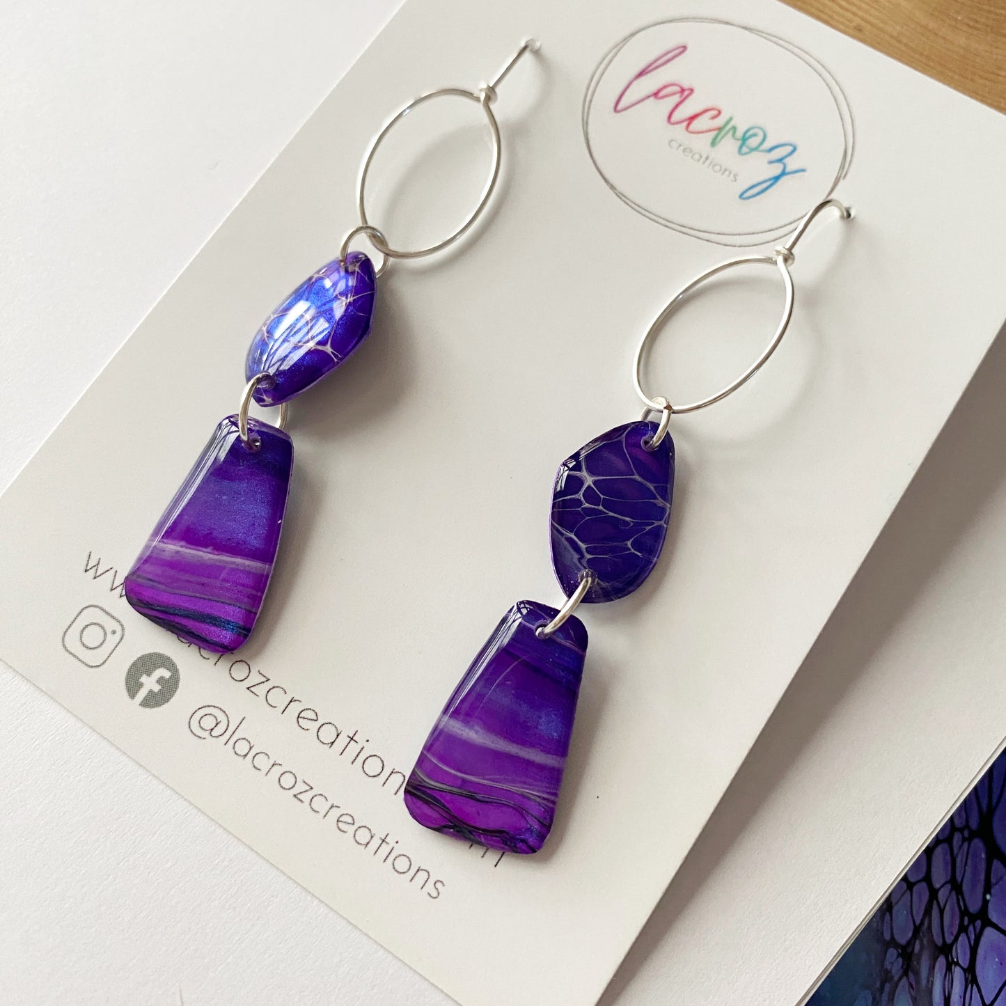 Fluid Art | Purple Dangle Earrings