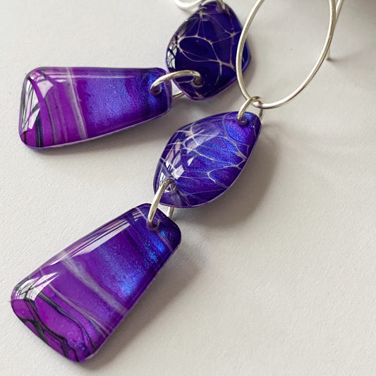 Fluid Art | Purple Dangle Earrings