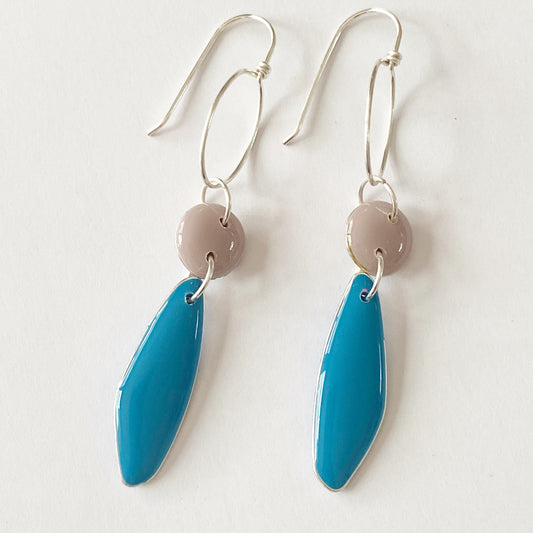 Amalfi | Silver Dangle | Blue & Grey Earrings