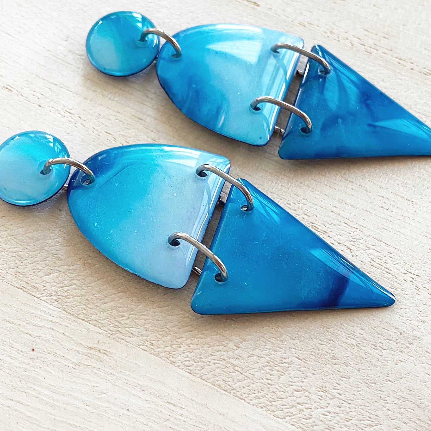 Lacroz Creations Earrings Blue Triangle Arch Dangle Earrings