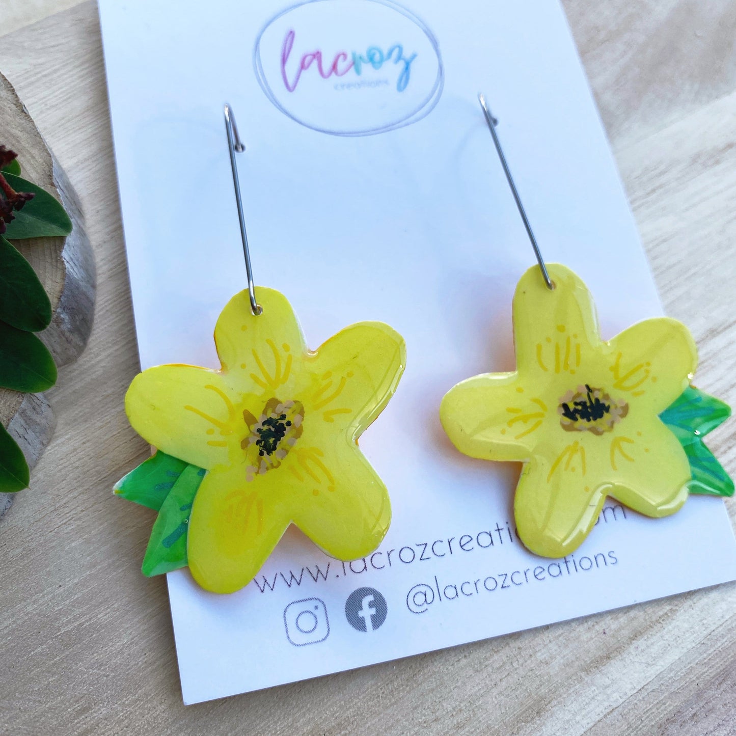 Lacroz Creations Earrings Summer Blooms - Midi | Yellow Daisy Earrings