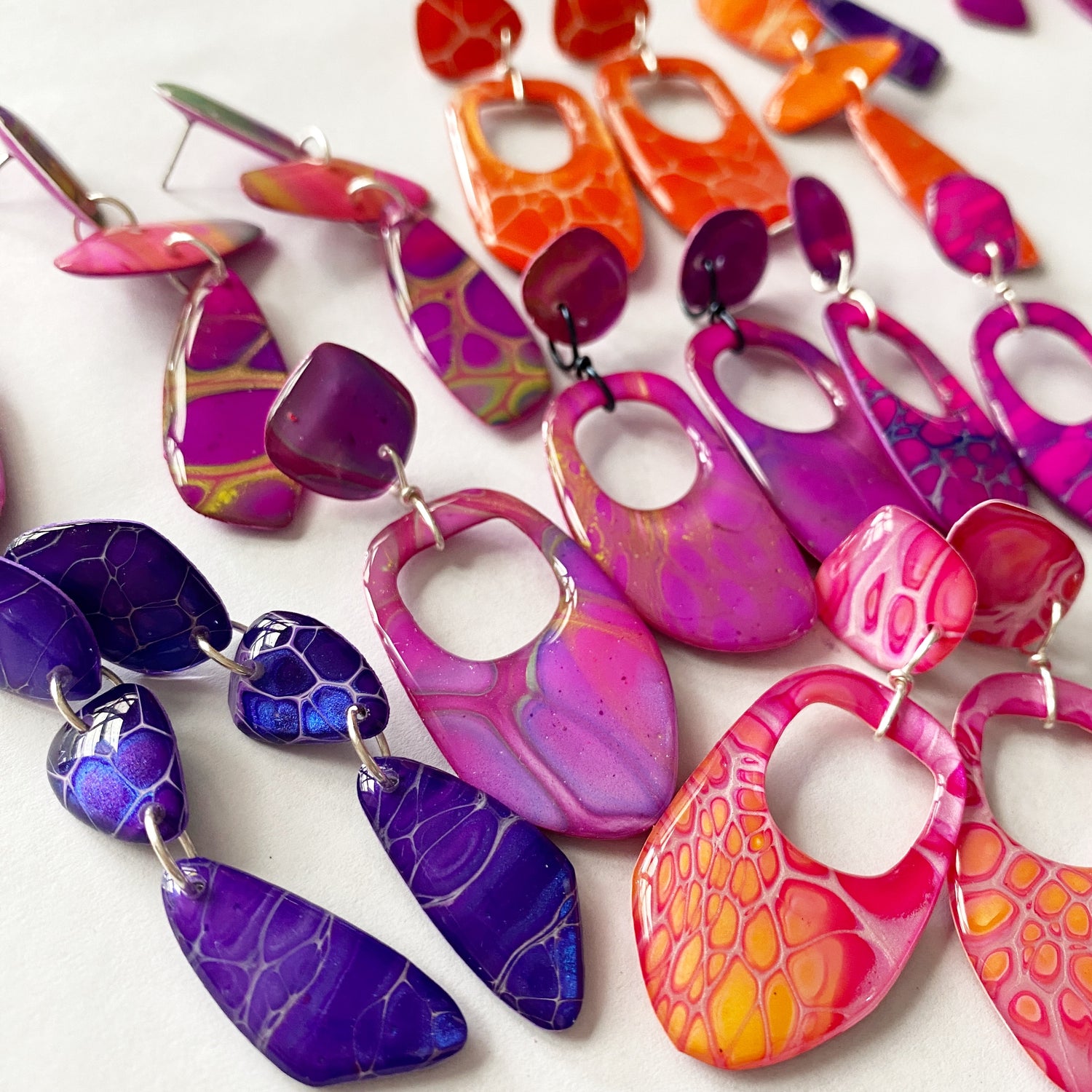 Statement Fluid Art Earrings