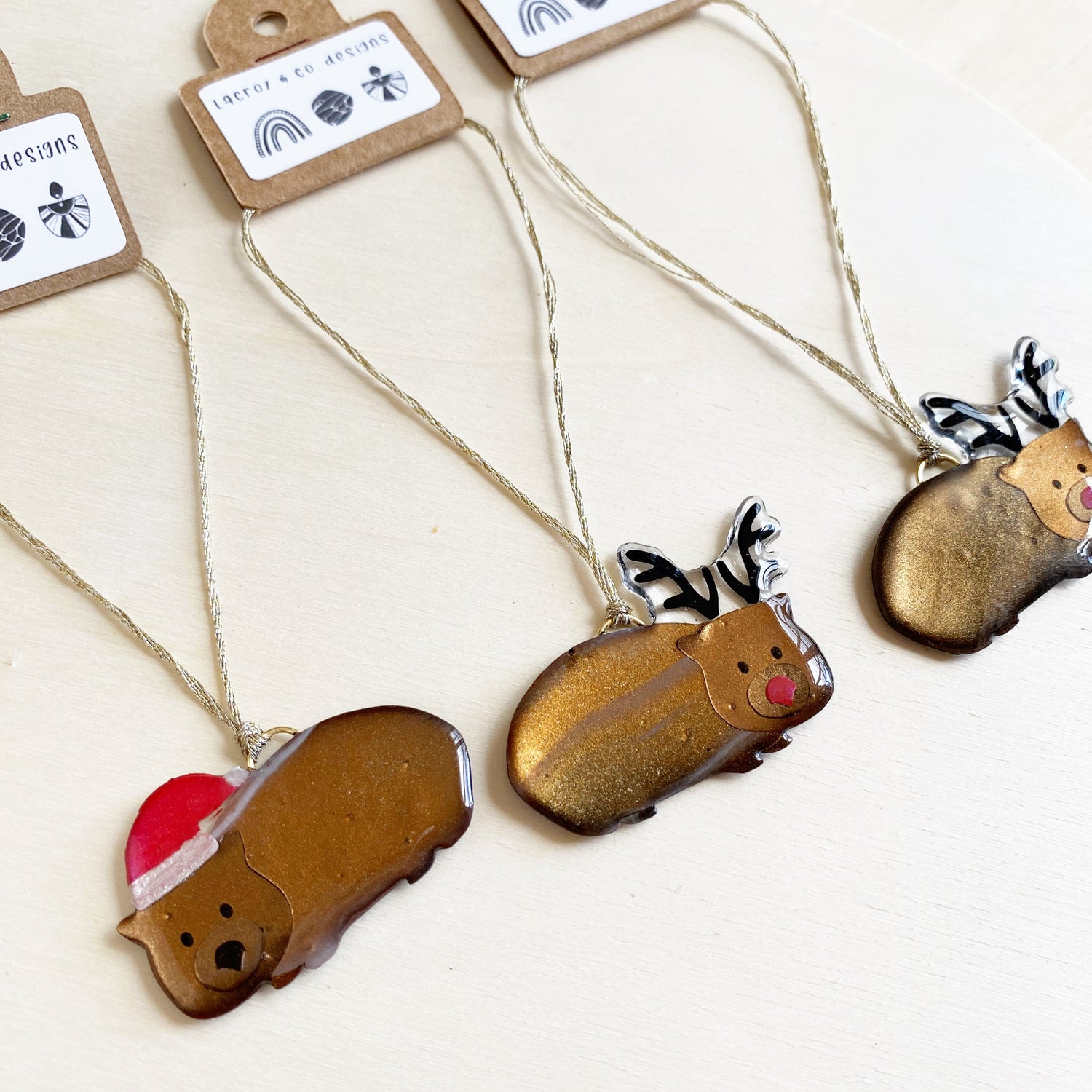 Christmas Wombat Ornaments