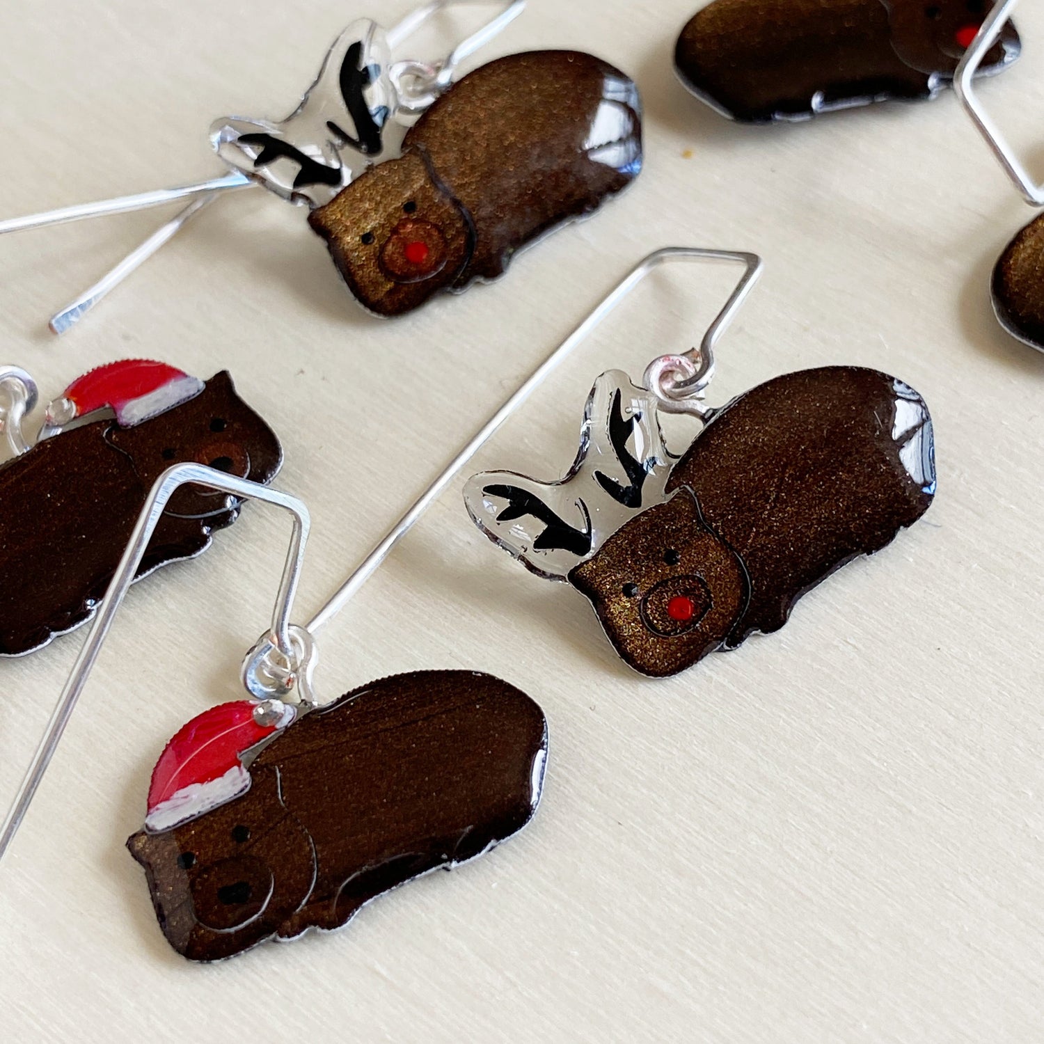 Christmas Wombat Earrings