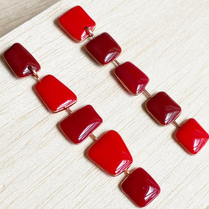 Abbie | Shades of Red Dangle Earrings