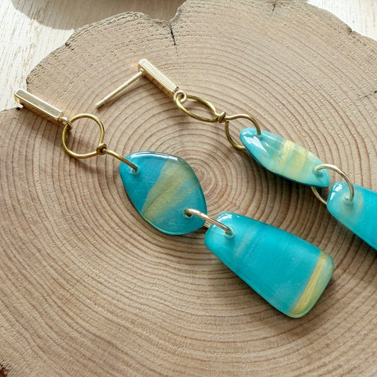Amalfi | Dangle Earrings | Aqua Gold
