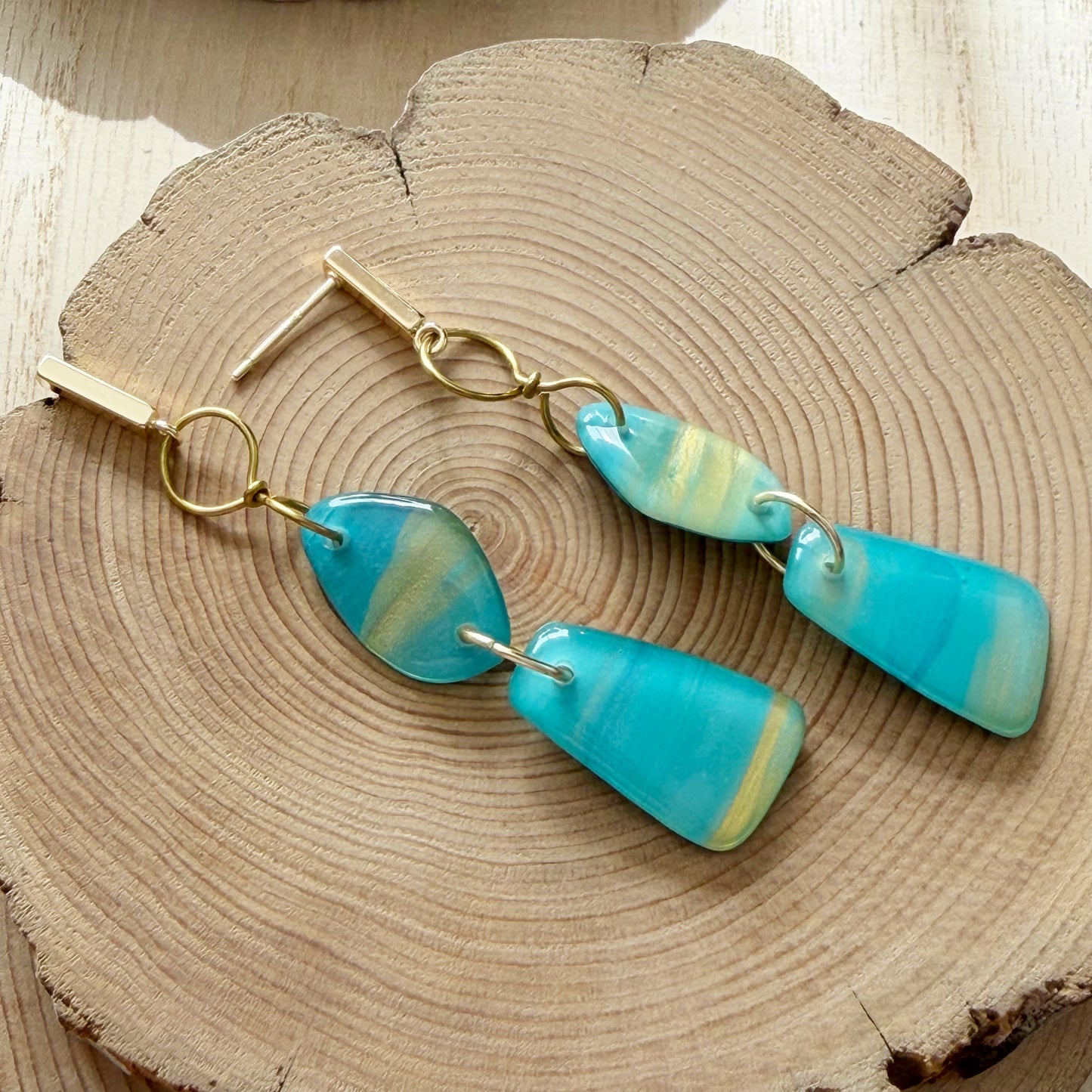 Amalfi | Dangle Earrings | Aqua Gold