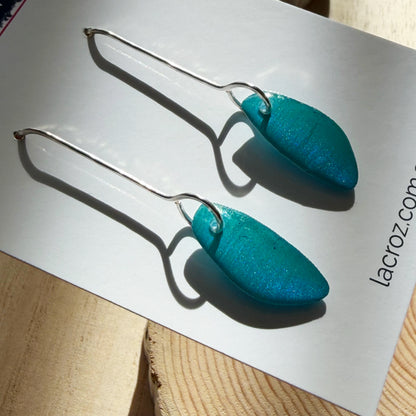 Organic Teardrop Earrings | Aqua