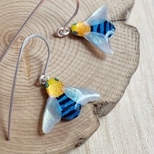Australian Blue Banded Bee Earrings | dangle