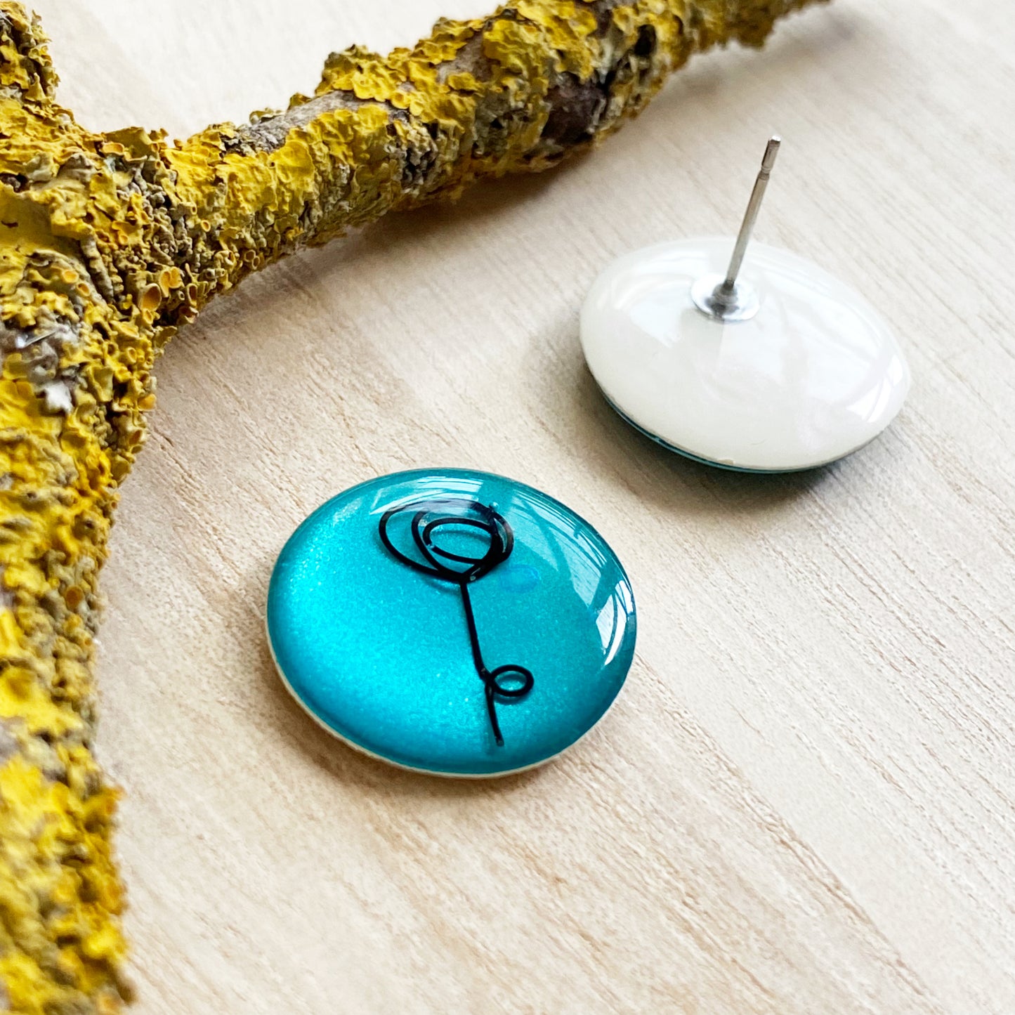 Floral Wire Art Earrings | Blue
