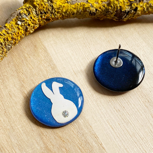 Easter Bunny Earrings | Blue and White