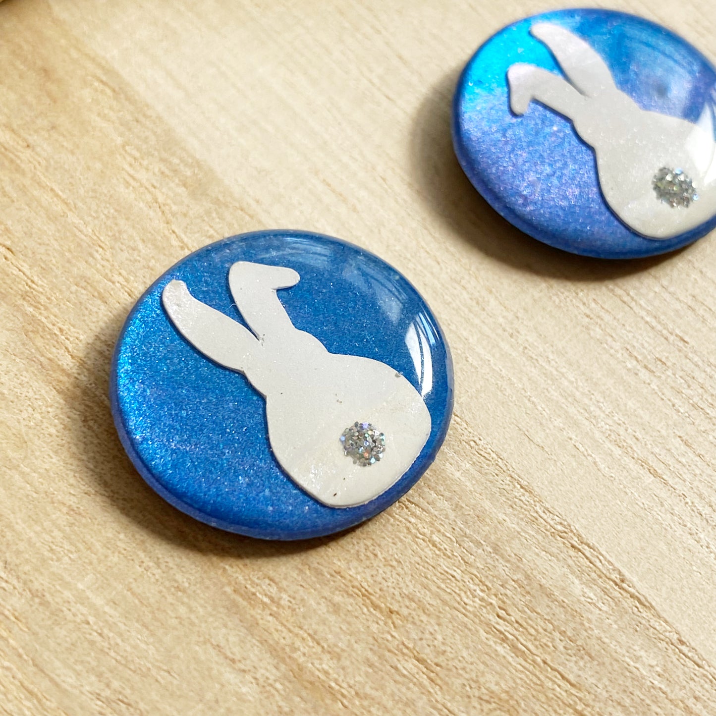 Easter Bunny Earrings | Blue and White