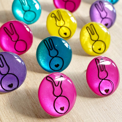 Easter Bunny Wire Art Earrings | Blue