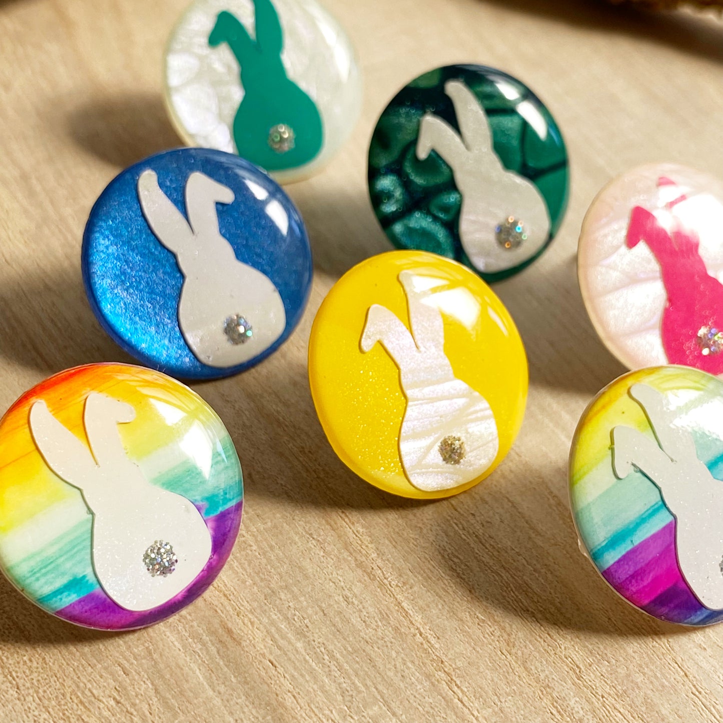 Easter Bunny Earrings | Blue and White