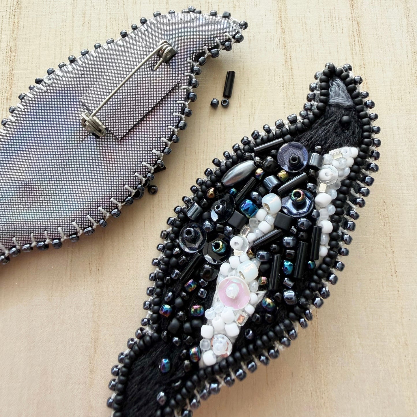 Magpie | Beaded Brooch