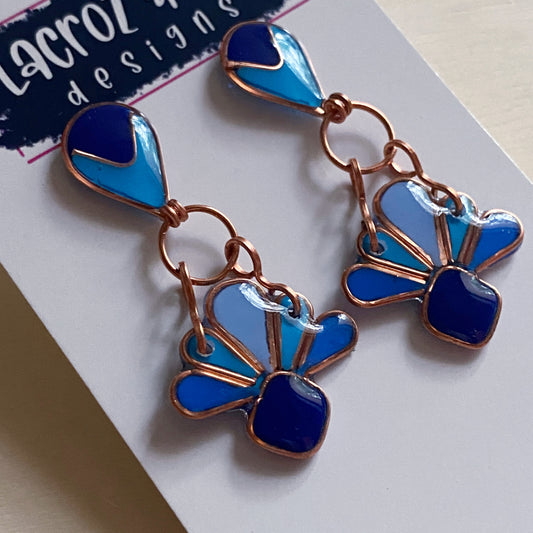 Art Deco Style Earrings | Blue