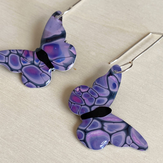 Butterfly Earrings | Purple| grand size