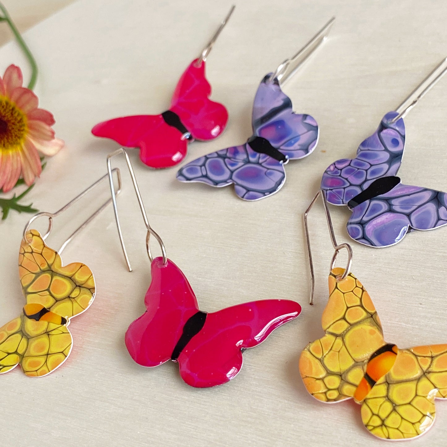 Butterfly Earrings | Yellow | grand size