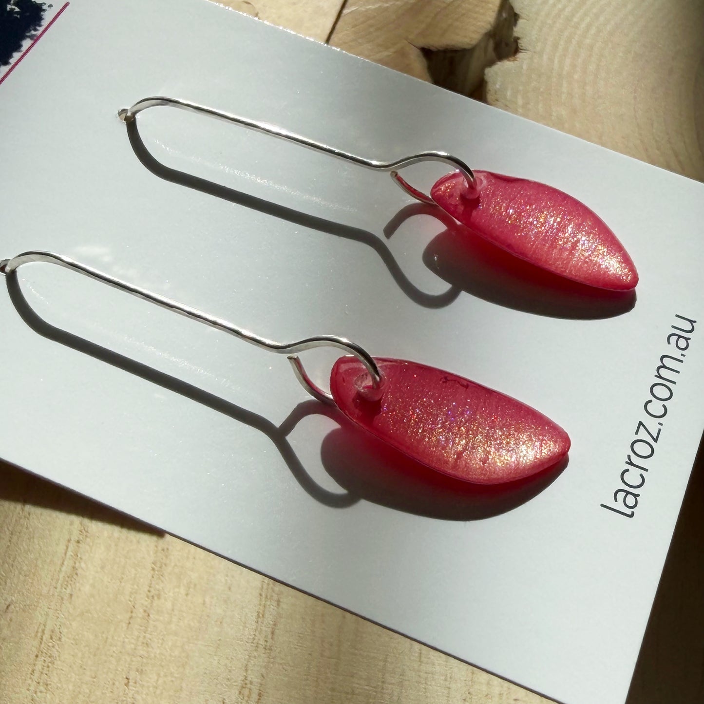 Organic Teardrop Earrings | Light Pink