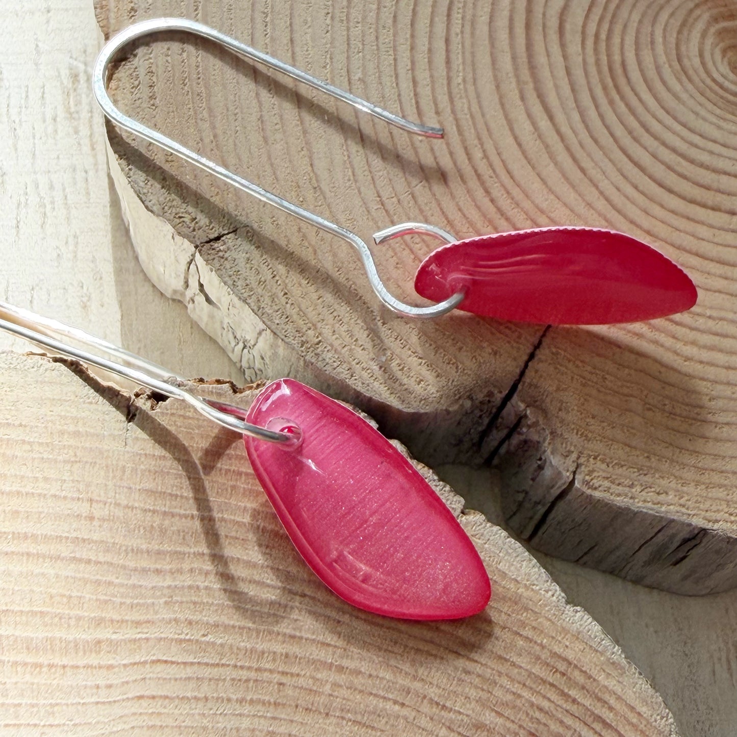 Organic Teardrop Earrings | Light Pink