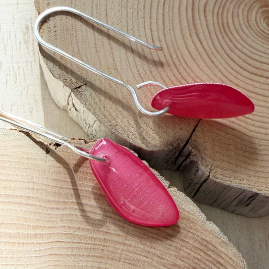 Organic Teardrop Earrings | Light Pink