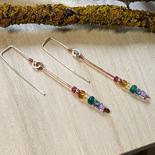 Beaded Drop Earrings | Rainbow