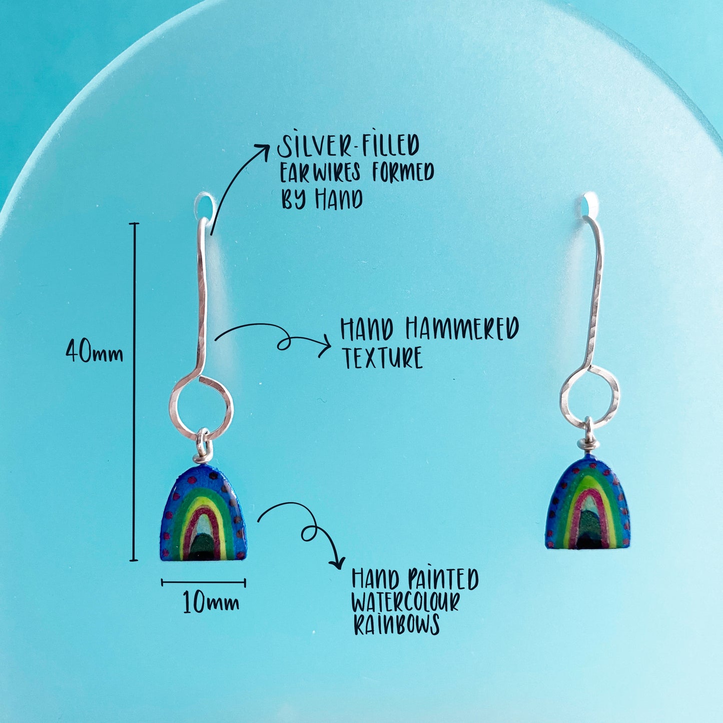 Rainbows | Peacock Silver-Filled | Mini Size Earrings