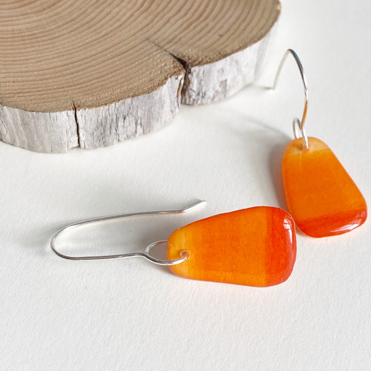 Candy Drops | Orange Ombre Stripe Earrings