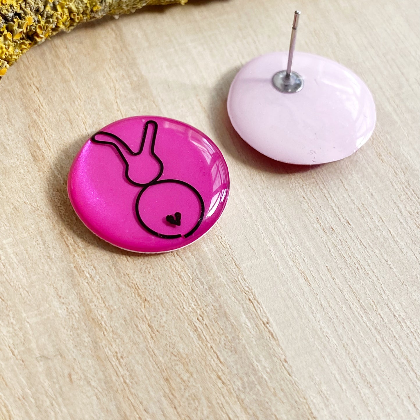Easter Bunny Wire Art Earrings | Pink