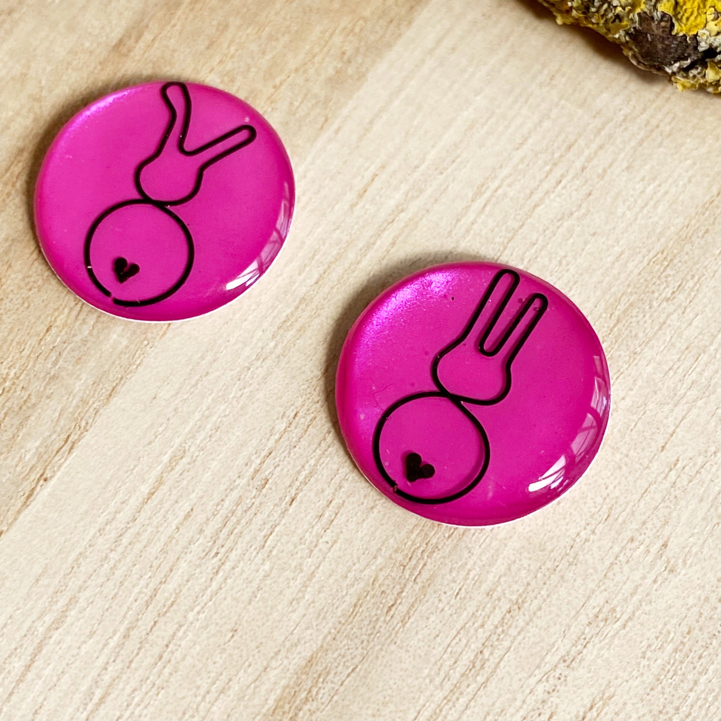Easter Bunny Wire Art Earrings | Pink