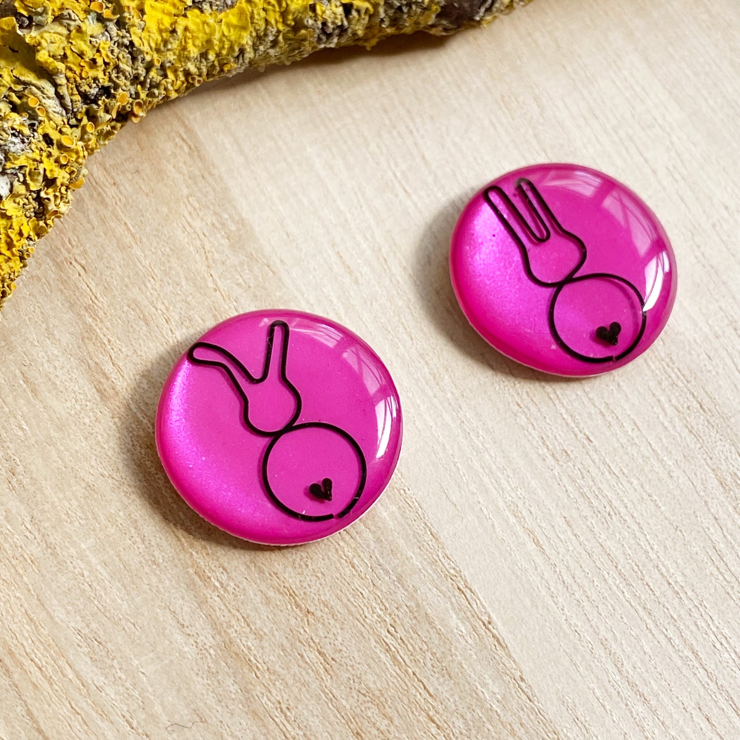 Easter Bunny Wire Art Earrings | Pink