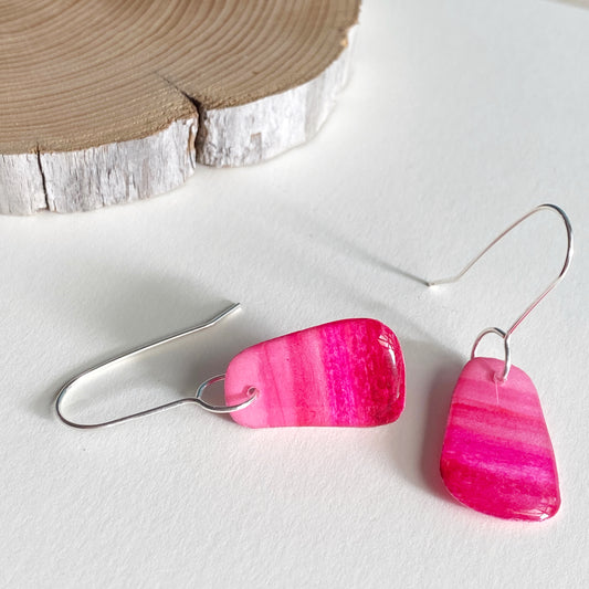 Candy Drops | Pink Ombre Stripe Earrings