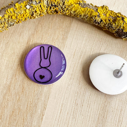 Easter Bunny Wire Art Earrings | Purple