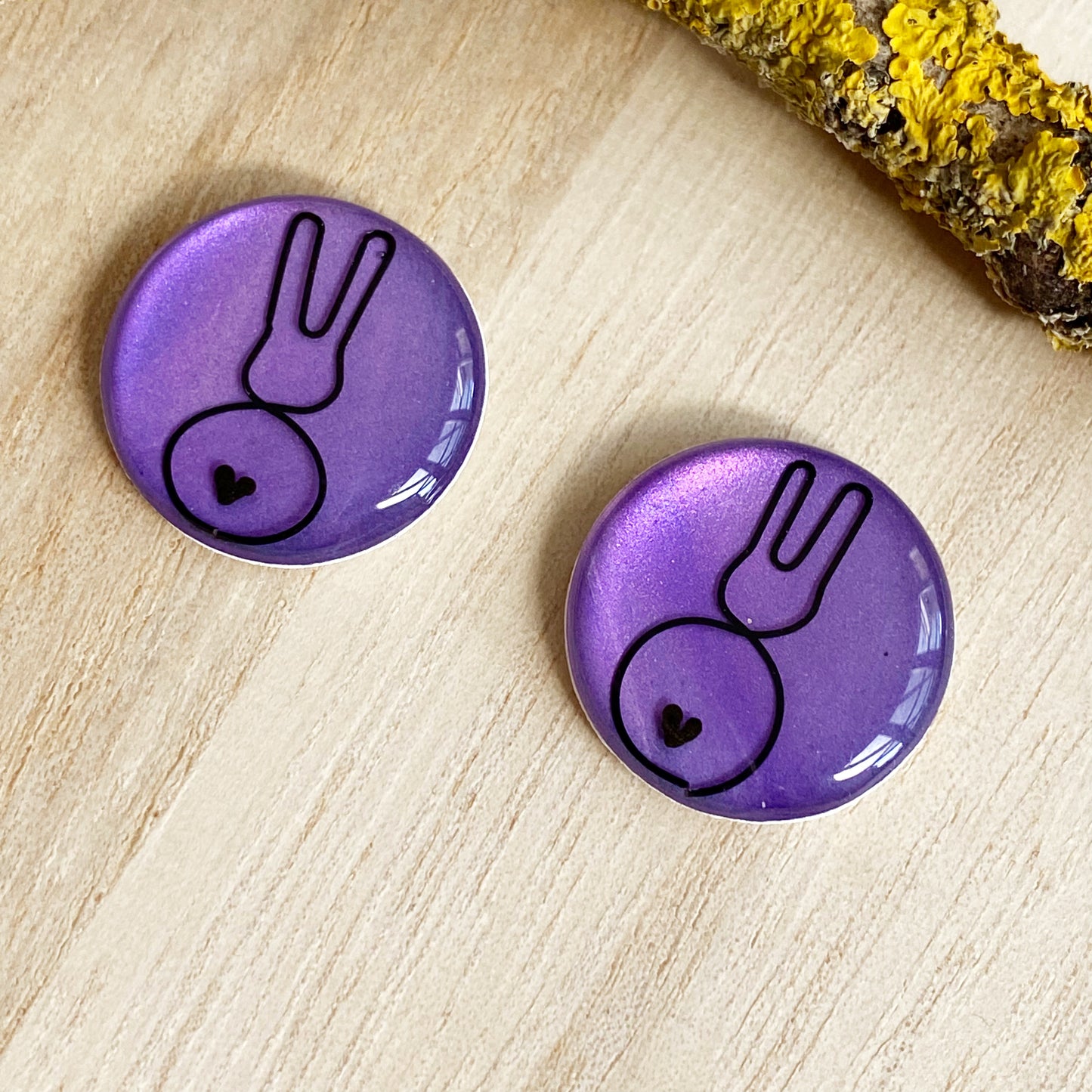 Easter Bunny Wire Art Earrings | Purple