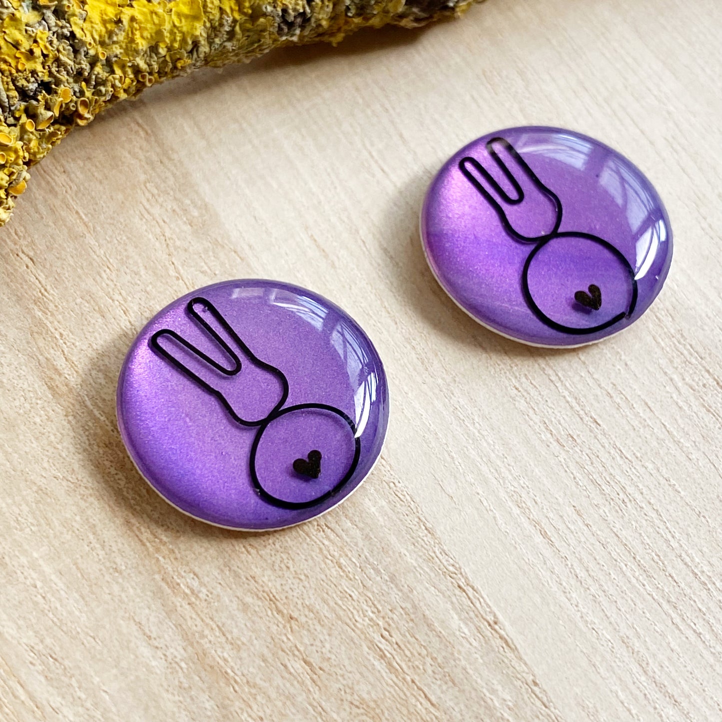 Easter Bunny Wire Art Earrings | Purple