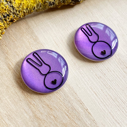 Easter Bunny Wire Art Earrings | Purple