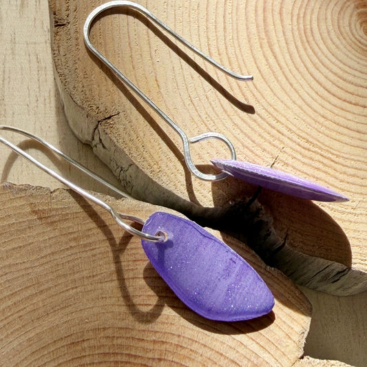 Organic Teardrop Earrings | Purple