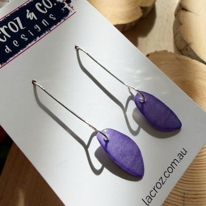 Organic Teardrop Earrings | Purple