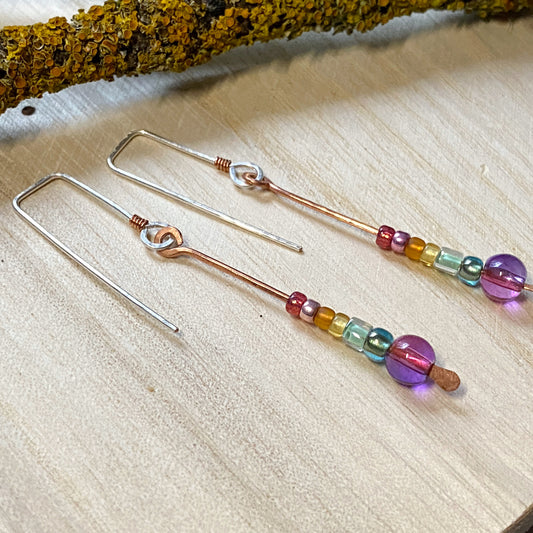 Beaded Drop Earrings | Rainbow