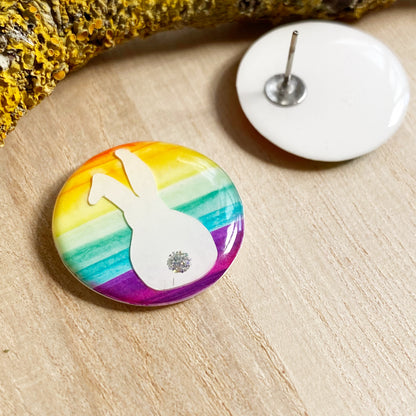 Easter Bunny Earrings | Rainbow